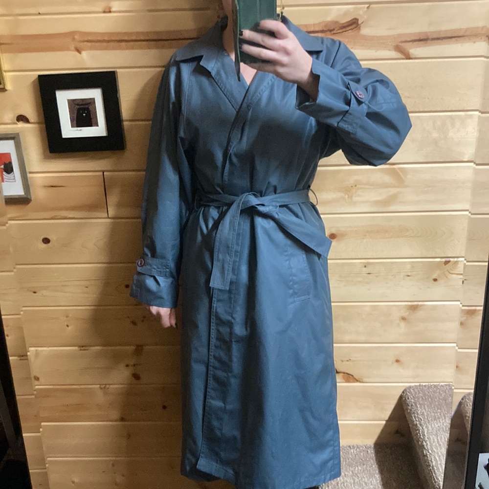 London fog blue trench coat. Vintage